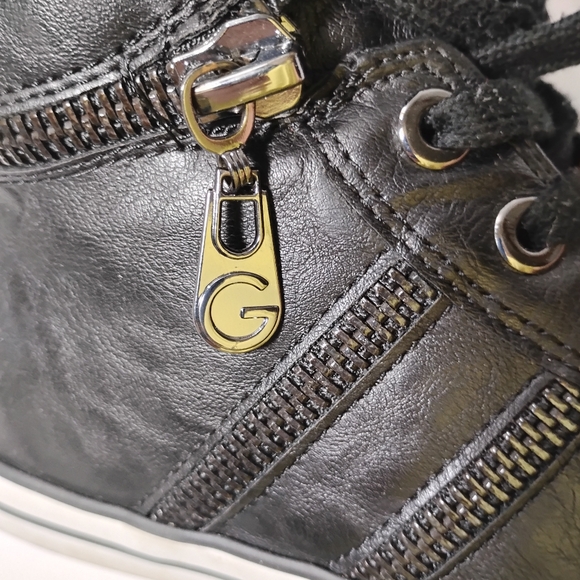 G by Guess Size 8 High Top Black Lace Up Sneakers Shoes - Picture 9 of 12
